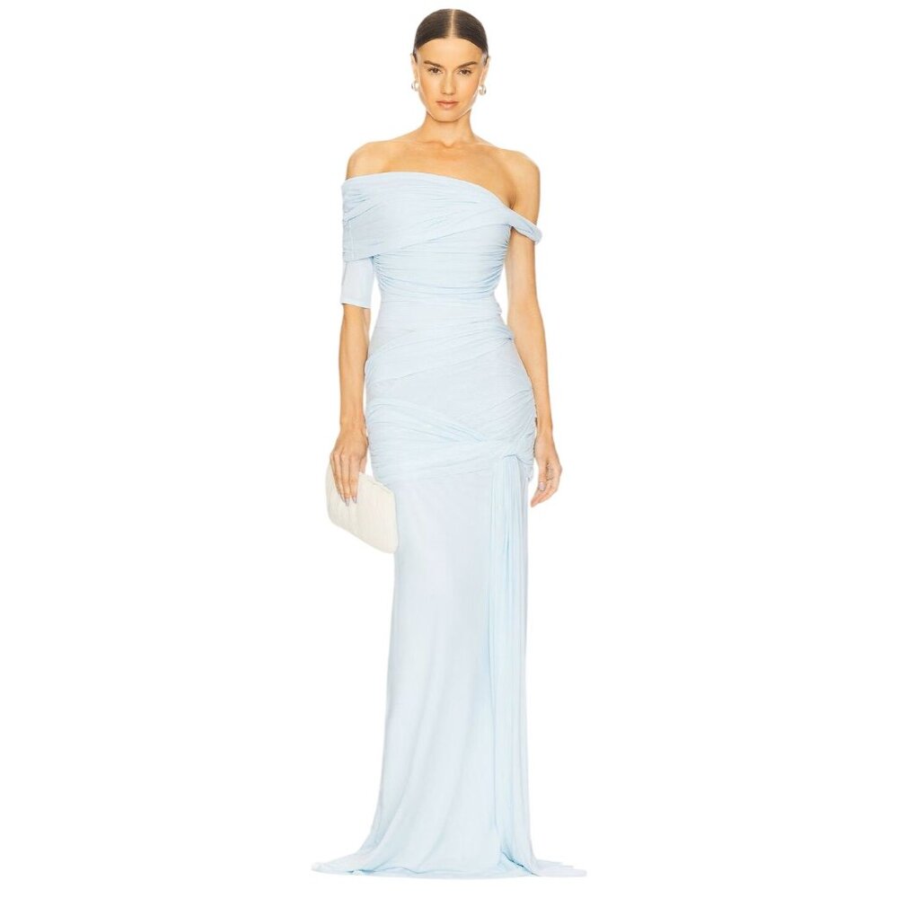 Deme by Gabriella Alba Dress in Ice Blue Small New Womens Long Maxi Gown